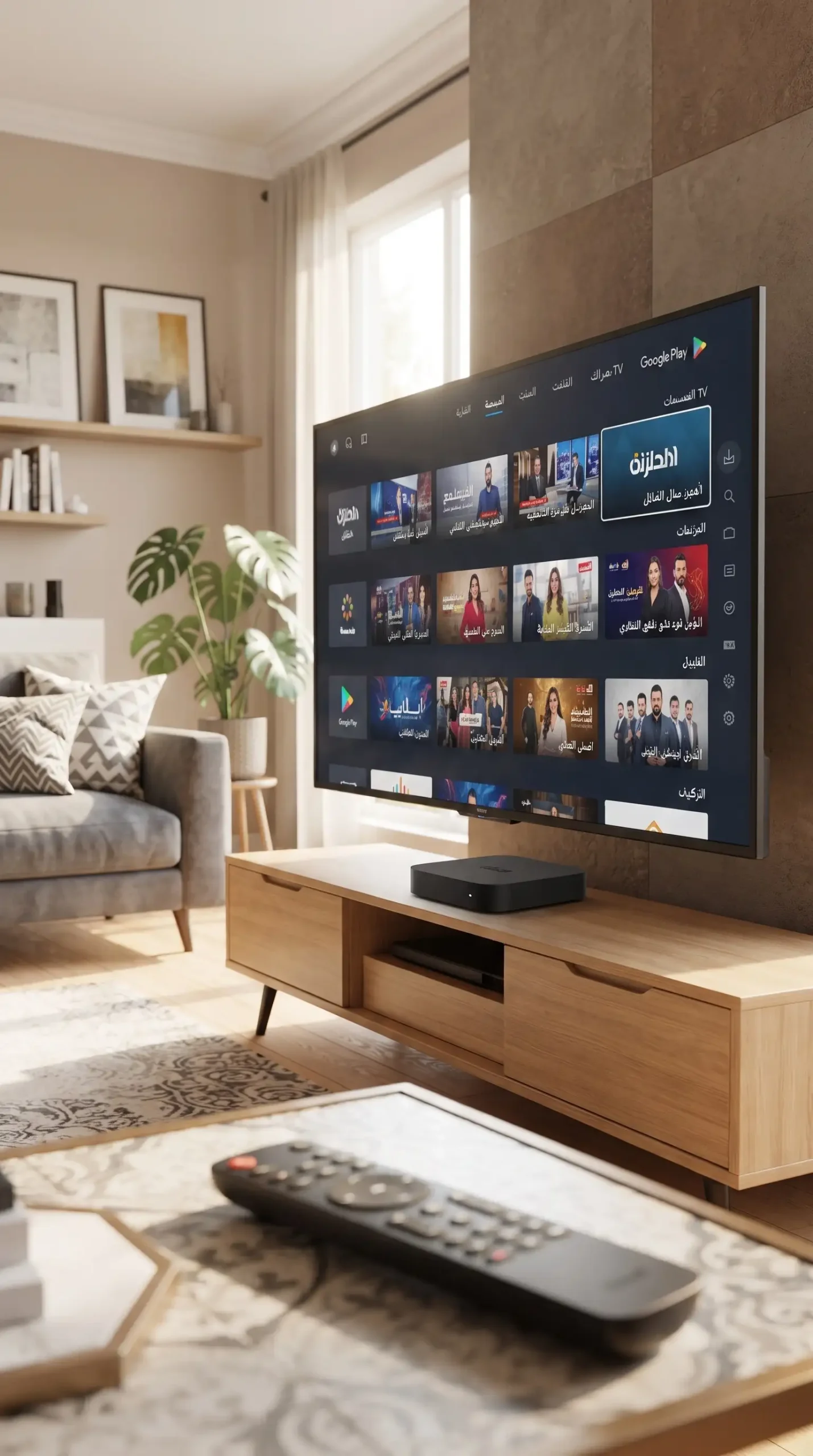 تشغيل Dijlah TV على تلفاز Android TV مع TV Box وجهاز تحكم لمتابعة القنوات
